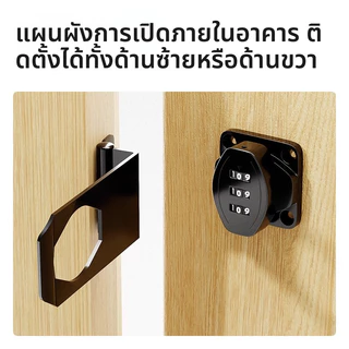 กุญแจล็อคแบบรหัสสแตนเลส ลิ้นชักตู้ รหัสผ่าน ตู้ ประตู หน้าต่าง บานเลื่อน แม่กุญแจ อุปกรณ์ล็อค ปลอดภัย 2 สี Safety lock