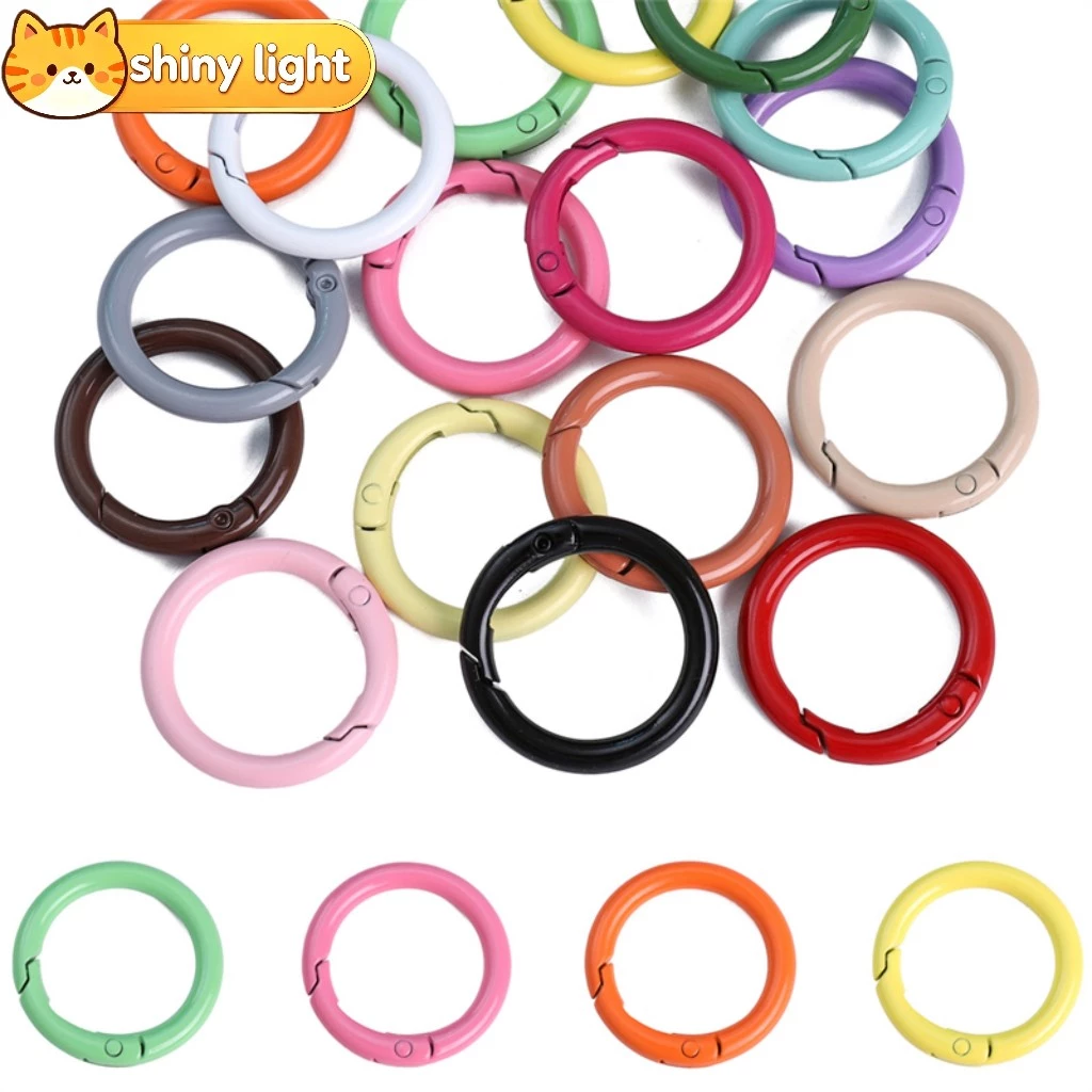 แหวนกุญแจอัลลอยด์พ่นสี 30 มม. พร้อมโอริงสปริง 2 ชิ้นต่อเซต อุปกรณ์ DIY ทำที่แขวนกุญแจ ตัวล็อคกระเป๋าเป้