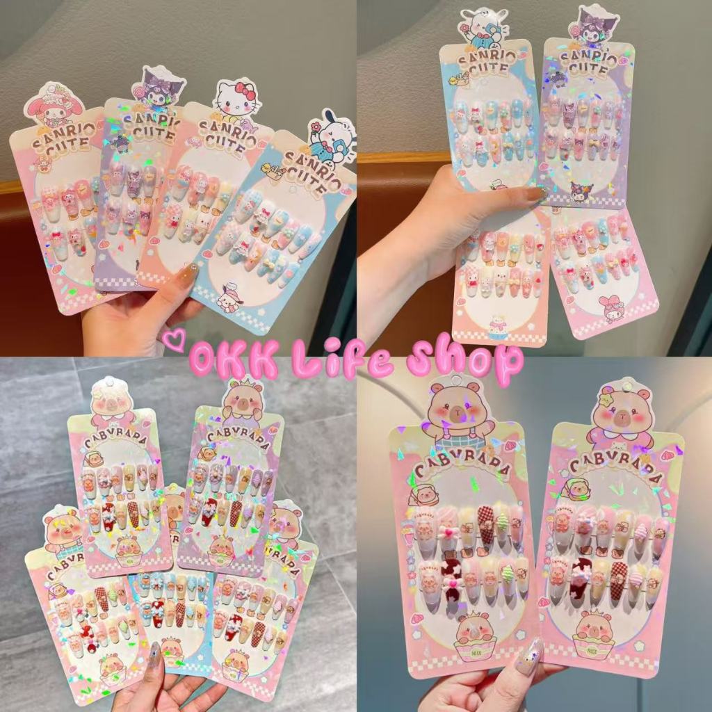 OKK Life Stop(A1743)*พร้อมส่งในไทย*ชุดติดเล็บปลอมเด็กมีลายการ์ตูนให้เลือกสำหรับเด็กไตล์สาวหวานของbaby so cute