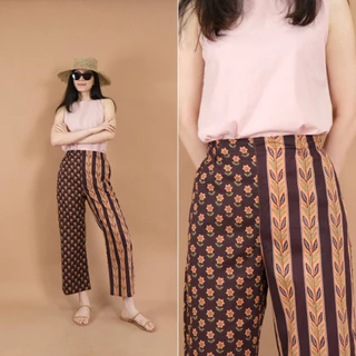 Elastic Waist Pants 2-Tone by Indian Cotton