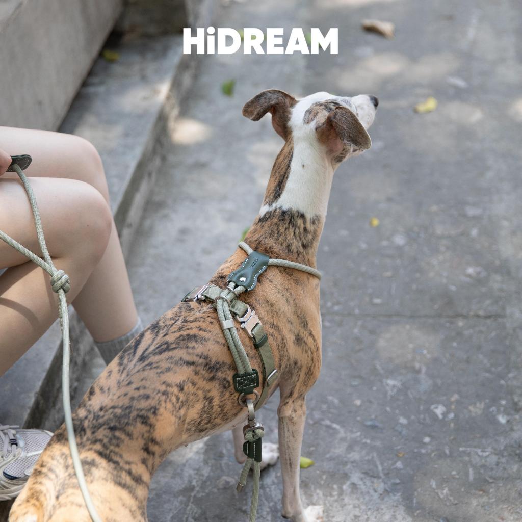 [ส่งด่วน] HiDREAM สายจูงสุนัข Leather Rope Harness & Leash ใส่สบาย ปรับพอดีตัว หัวล็อกโลหะพรีเมียม