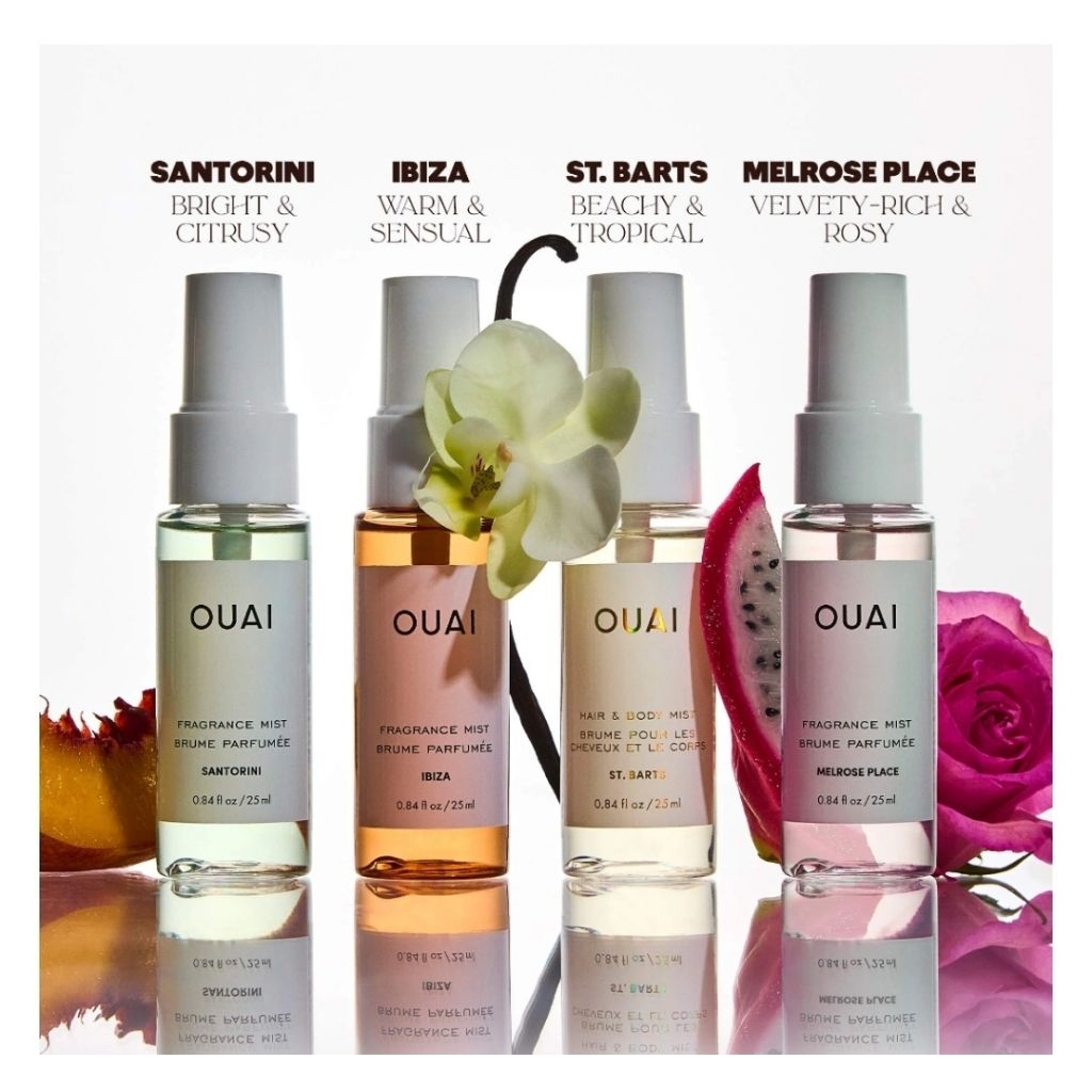 OUAI Mini St. Barts, Ibiza, Santorini & Melrose Hair & Body Mist 25 ml ( ราคา1ขวด)