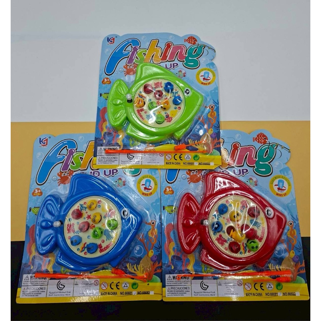 (ยกโหล 12 ขวด ) No2134 ตกปลาไขลาน ตกปลา สุ่มแบบ ไขลานหมุนได้ สุ่มแบบสุ่มสี 24x17 ซม ได้ทั้งหมด 12 ชิ้น