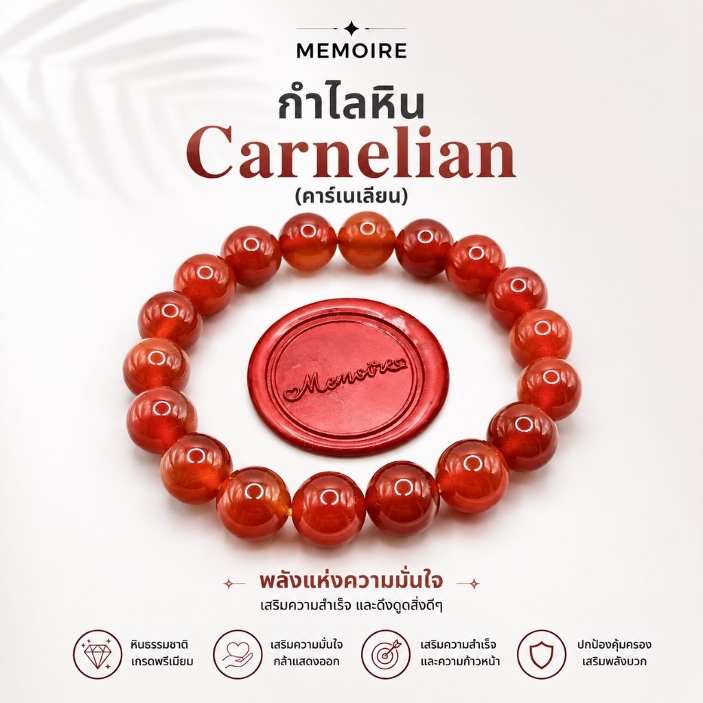 กำไลหินคาร์เนเลียนแท้ Carnelian 💯 | เสริมพลัง ความมั่นใจ ดึงดูดโอกาส | หินมงคล สีส้มพลังงานสูง มูเตลูแรง พร้อมส่ง!
