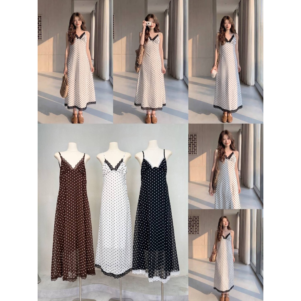 LILY เดรสกระโปรง เดรสสายเดี่ยว เดรสยาว ใส่เที่ยว ใส่ออกงานได้เลยน้า คัดติ้งเป๊ะทรงสวยมาก แนะนำเลยค่า