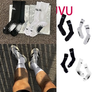 （ไม่ใช่ของขวัญ）พร้อมส่ง!! UVU Running Sock (Black/White)ถุงเท้ากีฬา ถุงเท้าขายาว