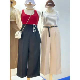 /SC/ Miranda Pants กางเกงทรงกระบอก สาวอวบ มีไซส์เอว32-64 เอวสูง สม็อคหลัง เก็บทรงสวย #ไซส์ใหญ่ พลัสไซส์