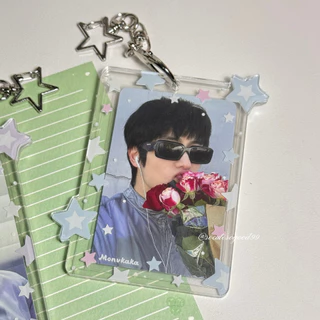Starry Pastel PhotoCard Holder เฟรมการ์ด ลายดาวอะคริลิกใสสุดคิ้วท์ ใส่การ์ดได้ 2 แผ่น