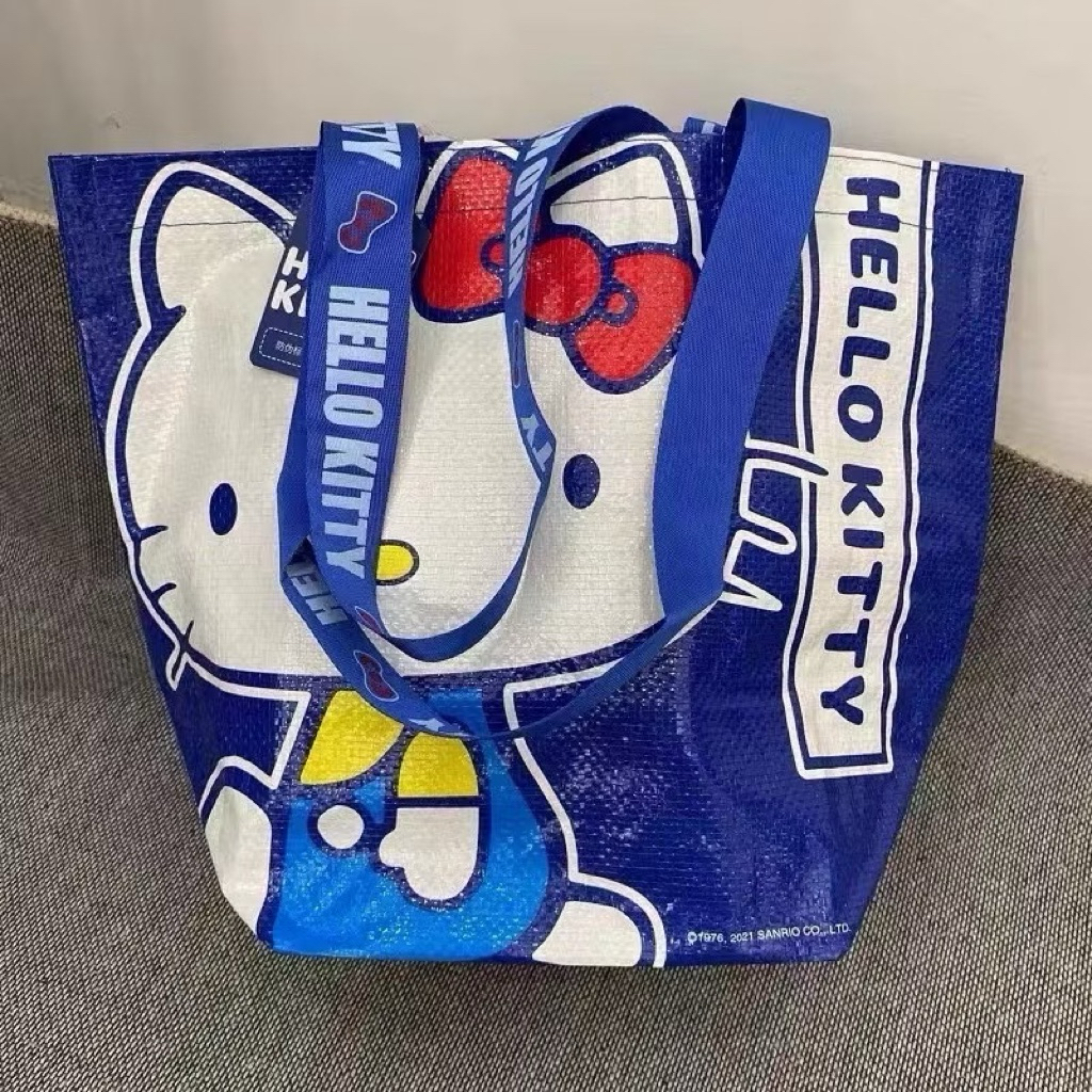 พร้อมส่ง   กระเป๋าช้อปปิ้ง Hello Kitty กระเป๋ากันน้ำ Shopping Bag Blue Collection ราคา ถูกที่สุด ดีลบีเคเค แกลเลอรีภาพที่ 7