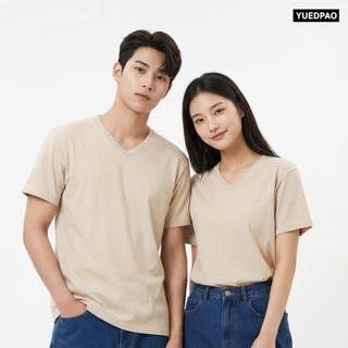 Yuedpao Ultrasoft Non-Iron (Unisex) - V Neck เสื้อยืดคอวี สีพื้น ผ้านุ่ม ใส่สบาย ไม่ต้องรีด เสื้อยืดเปล่า Set Earth Tone