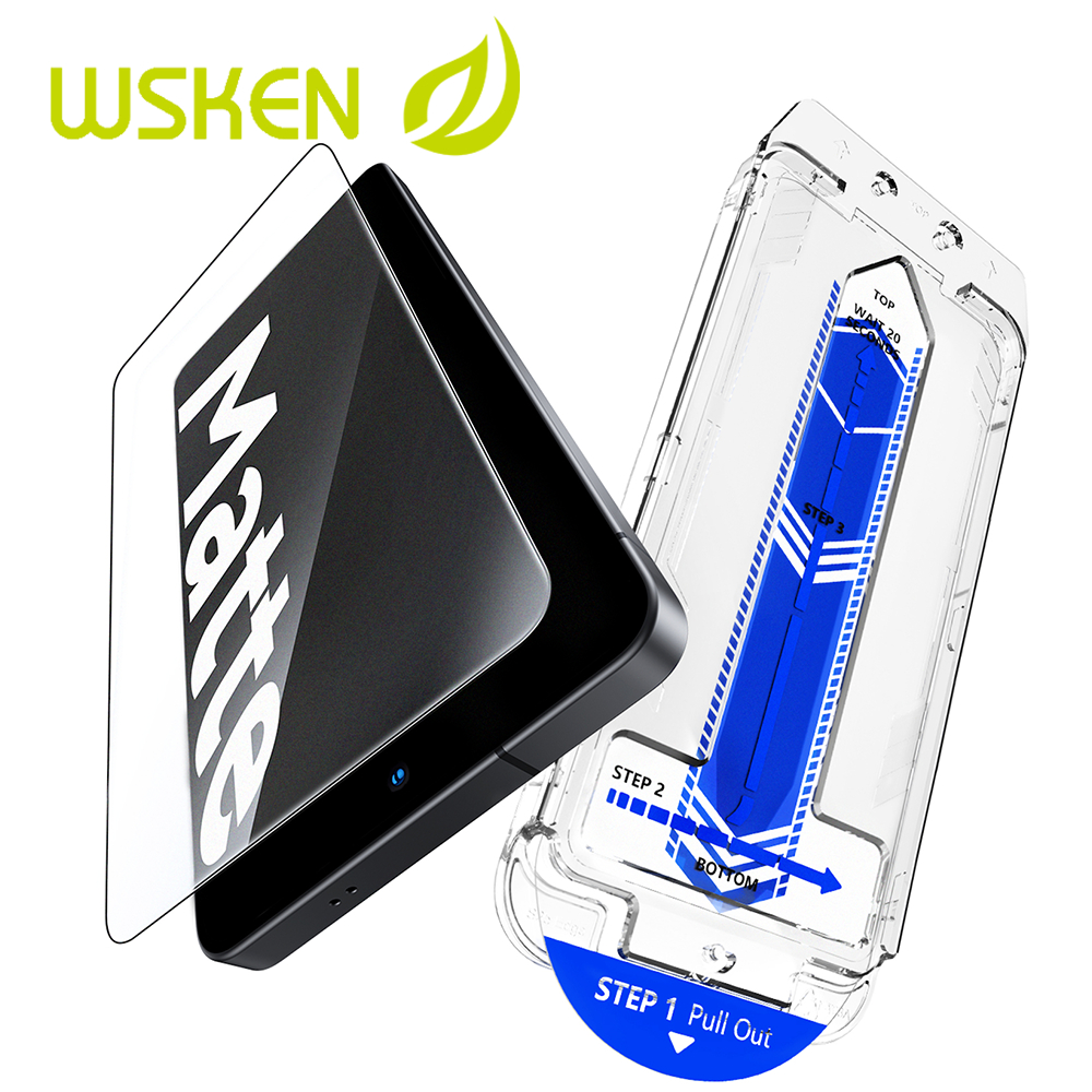 WSKEN Matte ฟิล์มกระจก For Samsung S26Ultra S25/S24Ultra สแกนนิ้วได้ ไม่มีขอบสีดำ ลดแสงสะท้อน สัมผัสเรียบ ติดตั้งง่าย