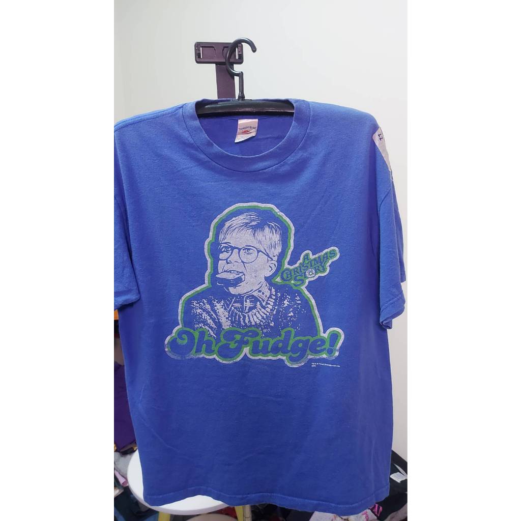 เสื้อยืดวินเทจ Y2k 2006 A Christmas Story  Size L  "Oh Fudge!" Movie Promo ป้ายเรือแดง