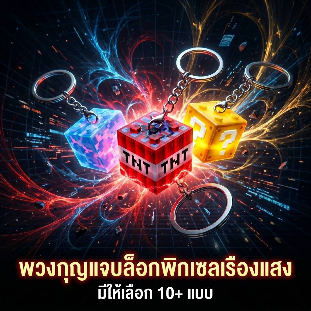 พวงกุญแจ มายคราฟ DIY พวงกุญแจมีแสง ห้อยกระเป๋าและอุปกรณ์เสริม