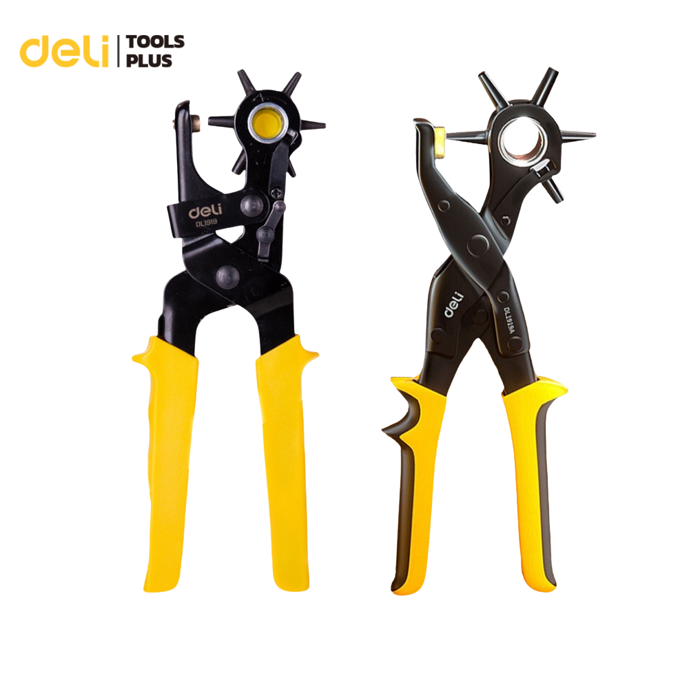 Deli คีมเจาะรูเข็มขัด คีมเจาะผ้า เจาะพลาสติก เจาะรูสายนาฬิกา เจาะหนัง เจาะได้6รู Leather Hole Punch
