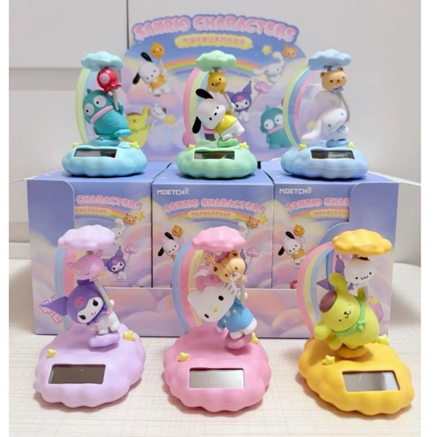[พร้อมส่ง-แบบจุ่ม] โมเดลดุ๊กดิ๊กโซลาร์เซลล์ MOETCH Sanrio Characters Balloon Travel