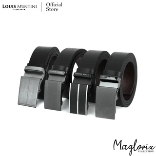 [ส่งด่วนฟรี] Louis Montini Automatic เข็มขัดหนังวัวแท้ หัวออโต้เมติค เข็มขัดหนังแท้ หนังเรียบ MGN369
