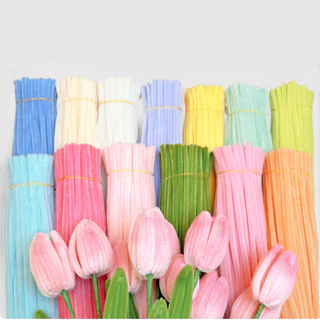 (RAK Domai) รักดอกไม้ ลวดกำมะหยี่ 100เส้น ⁠ลวดกำมะหยี่สีฟ้า⁠ ขนฟู ด้ายกำมะหยี่บิด พวงมาลัยวันแม่⁠ ⁠ของขวัญวันแม่⁠