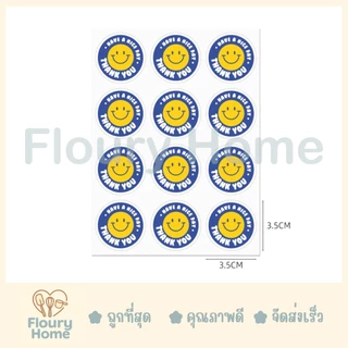 Floury Home ☁️สินค้าจากกทม.☁️ สติกเกอร์แบบแผ่น สติกเกอร์ Thank you มีกาวในตัว สติกเกอร์
