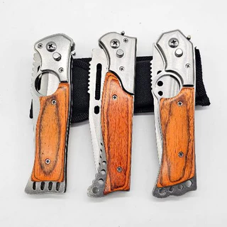 มีดพับสปริงด้ามไม้ Falcon Wood Grip Pro (7069, 7068, 7039) ดีไซน์เท่ จับถนัดมือ พกพาสะดวก เหมาะสำหรับใช้งานอเนกประสงค์