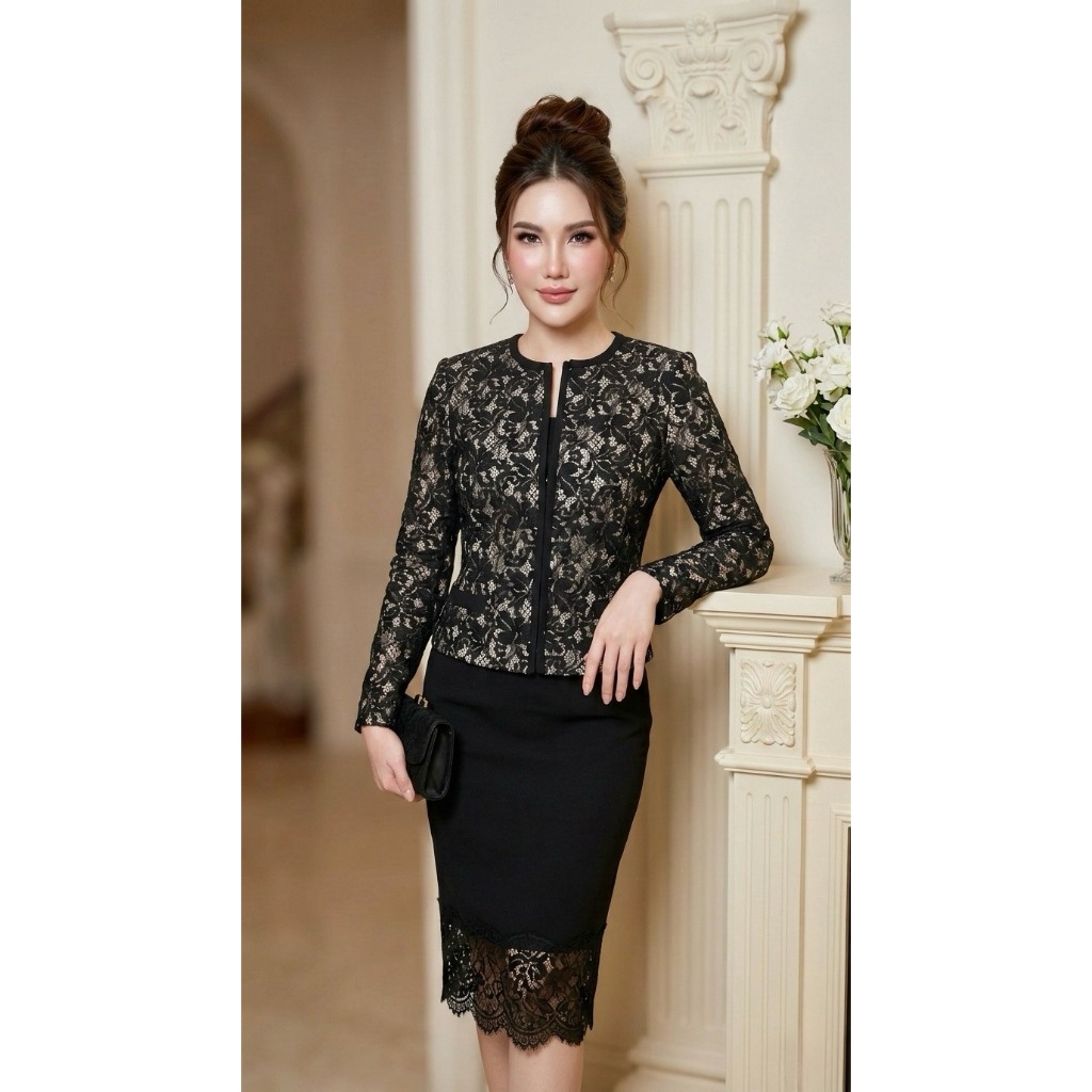 MISSY LACE JACKET- เสื้อ Jacket ลูกไม้รุ่กแรกของมิสซี่ ทรงสวยเป๊ะ ใส่แล้วไม่ทำให้ดูเยอะจนเกินไป