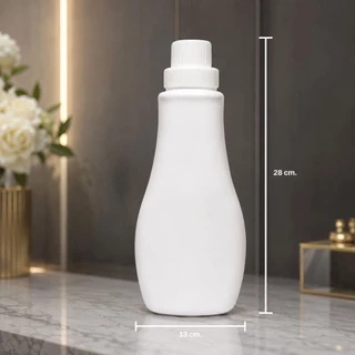 ขวดน้ำยาซักผ้า ขวดรีฟิล ทรงแบน (พร้อมจุกเทน้ำยา) (1000ML.) PK1000ML01