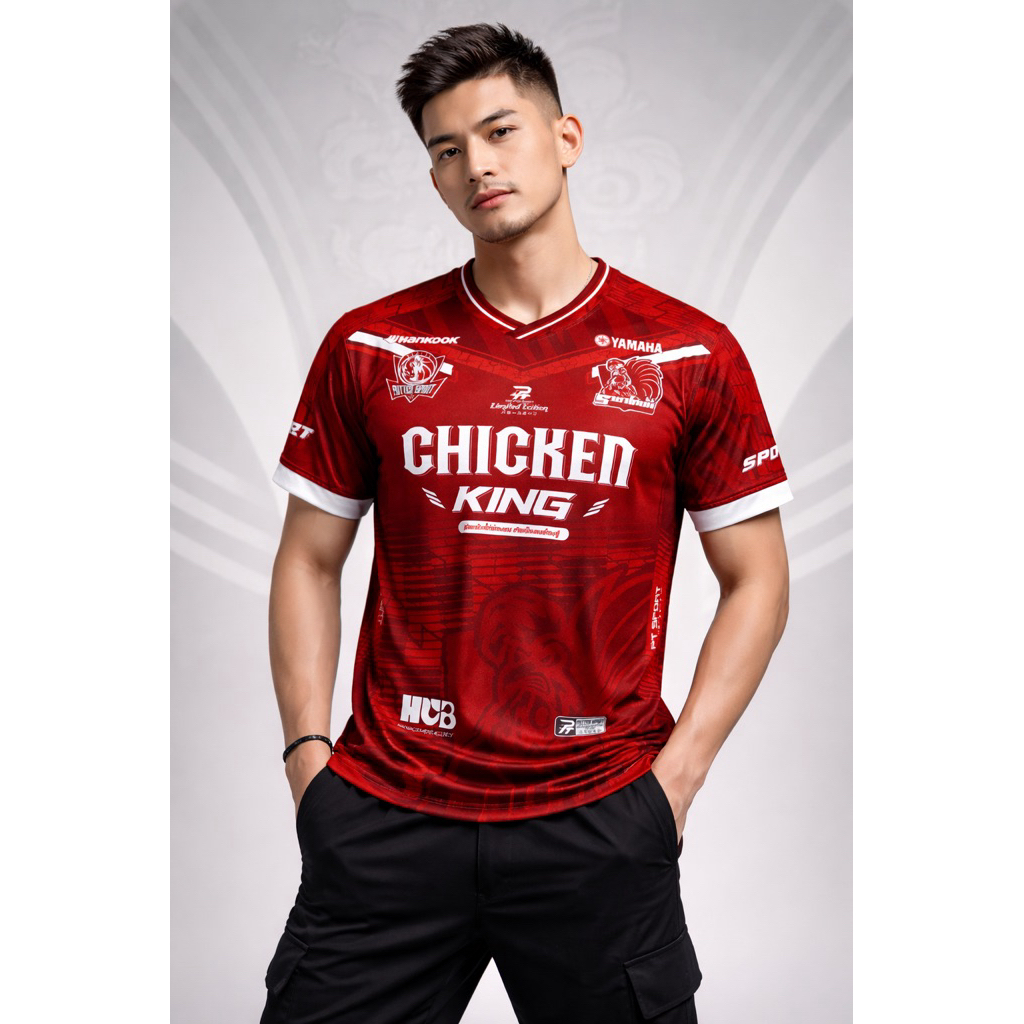 เสื้อกีฬาแขนสั้น ราชาไก่ชน 🐓 ผ้าไมโครสปอร์ต ใส่ได้ทั้งผู้หญิงและผู้ชาย