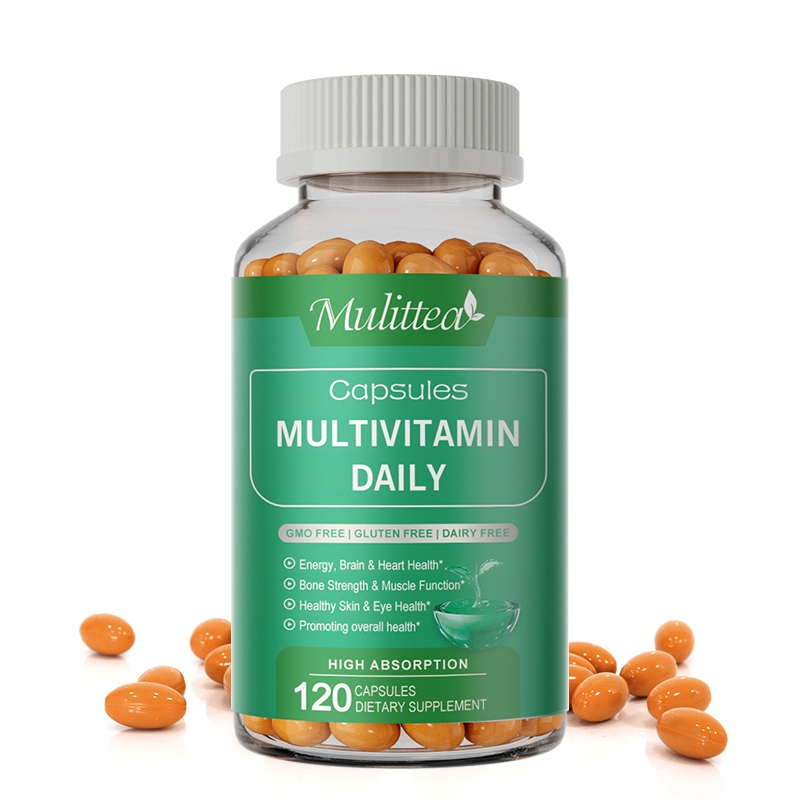 Mulittea แคปซูลวิตามินรวม MULTIVITAMIN 120pcs - เพิ่มพลังงาน เสริมภูมิคุ้มกัน  Vitamin A,B,C,E,D3,B12,Biotin 🌱💪