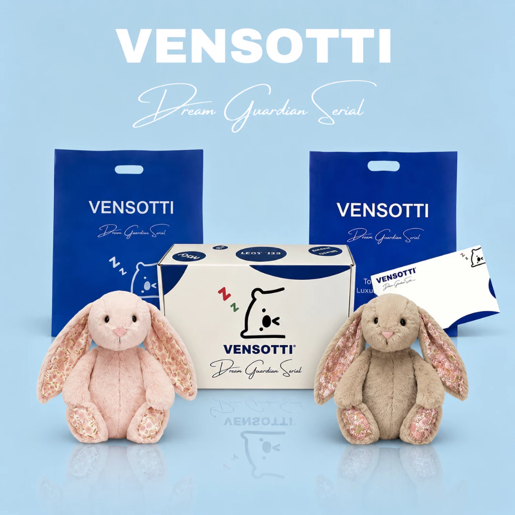 [ฟรีกล่องของขวัญ] VENSOTTI Flora Bunny (28cm/51cm) ตุ๊กตากระต่าย สีชมพู/น้ำตาล นุ่มพิเศษ - Soft Cotton Blend