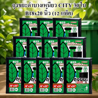 ถุงขยะดำ บางเหนียว CITY เหนียวจริง ไม่ขาดง่าย (6-12 แพ็ค)
