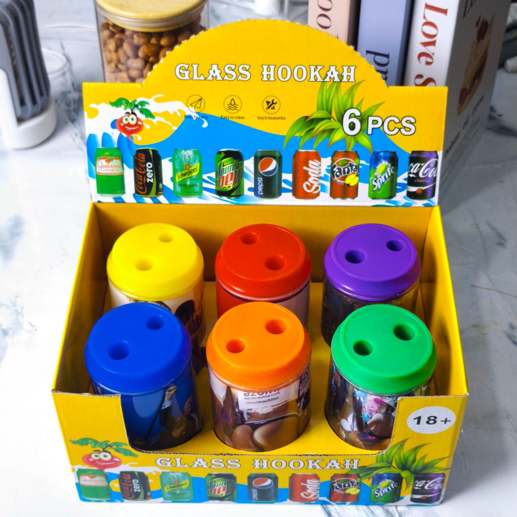 [Limited Edition] แก้วน้ำกระจกทรงกระป๋อง ลายเครื่องดื่มยอดฮิต Pc-Soft Drink งานสกรีนพรีเมียม (ชุด 6 ใบ)