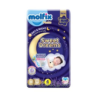 Molfix ผ้าอ้อม กางเกง โมลฟิกซ์ ใหม่ Sweet Dreamsแพ้นส์ เดย์ & ไนท์