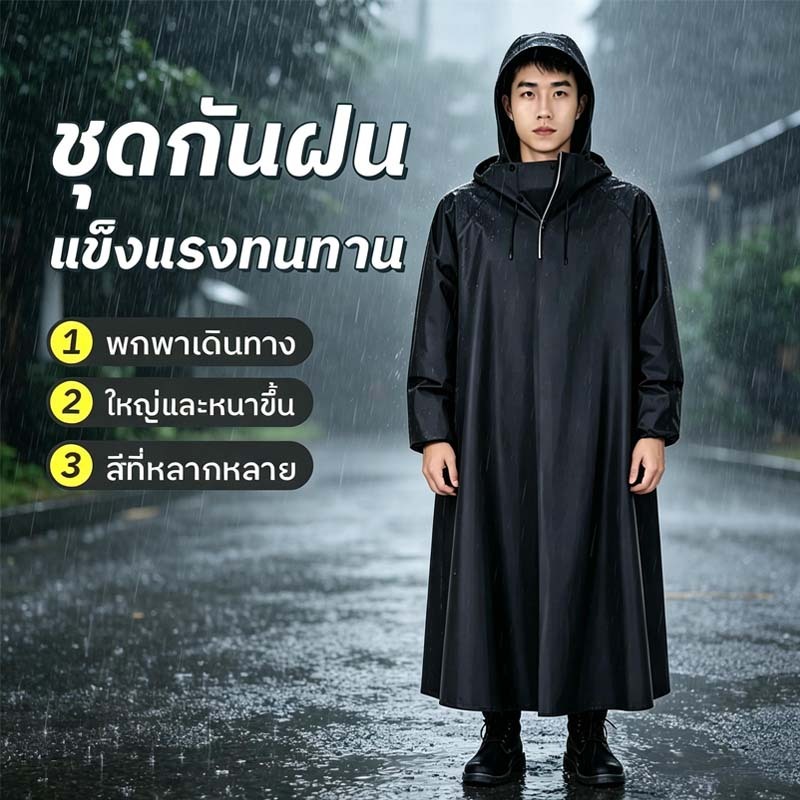 COD ชุดกันฝนแบบชุด เสื้อกันฝนแบบผู้ใหญ่ ชุดกันฝนมอไซค์ ทั้งชายและหญิง แบบหนา เหนียว อย่างดี ทนทาน