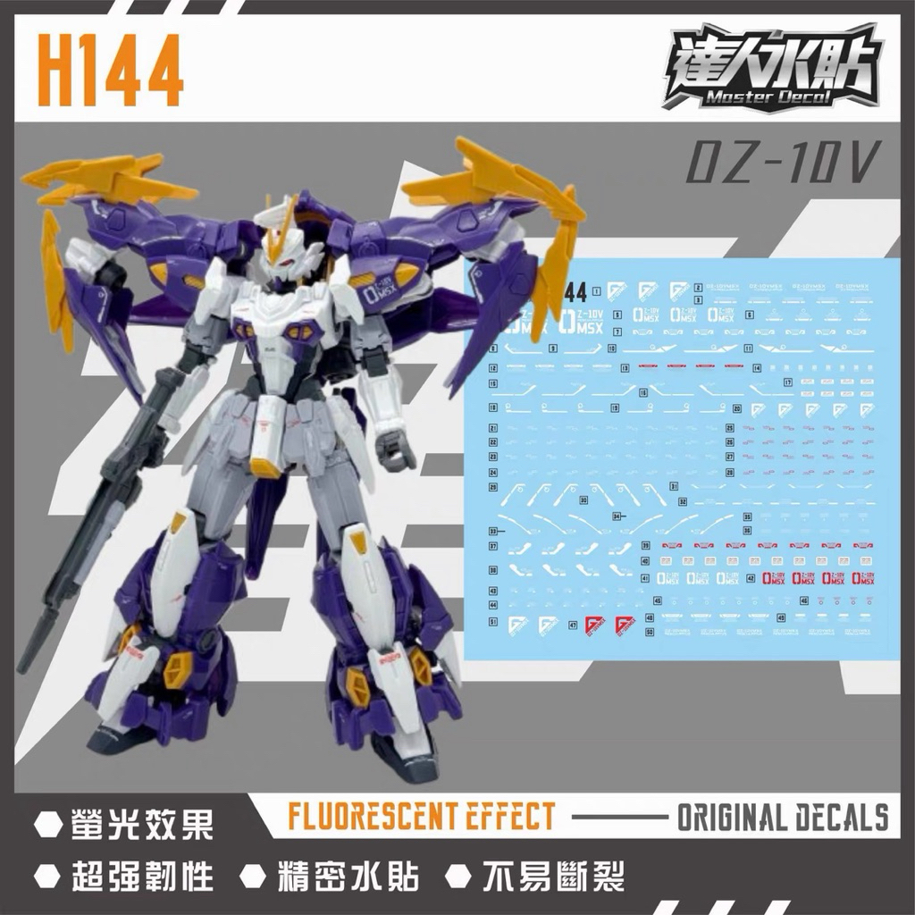 🟦ดีคอลน้ำ DL H 144 DECAL HG 1/144 G-Unit OZ-10MSX GUNDAM เรืองแสงแบล็คไลท์