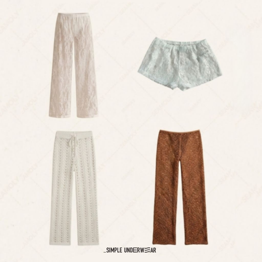 000 Simple Underwear bikini บิกินี่ กางเกงลูกไม้ ขาสั้น ขายาว