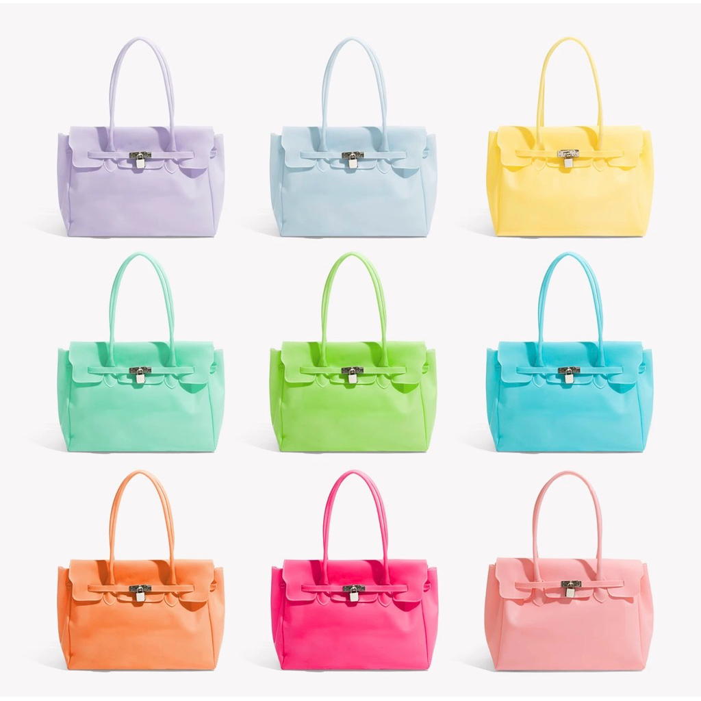 พร้อมส่ง//พรีออเดอร์ JELLY FIRKIN  18 สี PVC งานคุณภาพดี กระเป๋าแบบน้อง KIIKII ขนาด 35*24 ร้านคนไทย🇹🇭