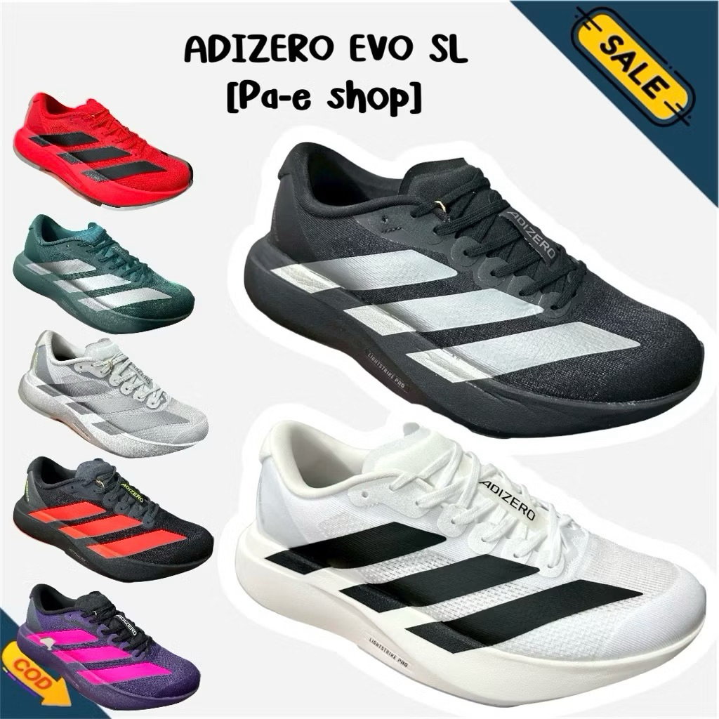 🛒🚩 มีขายดี Adizero EVO Sl  รุ่นนี้ต้อง(+เพิ่ม 1 ไซส์)[ Freebox ] งาน Hi-end sz. 💕37-45 (สินค้าถ่ายจากงานจริง)