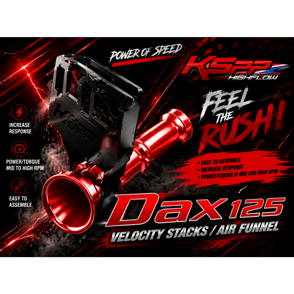 Dax125 ปากแตร / Velocity stack -ปากแตรDax125 -Intake air pipe Dax125 -Velocity stack Dax125 - AirFun