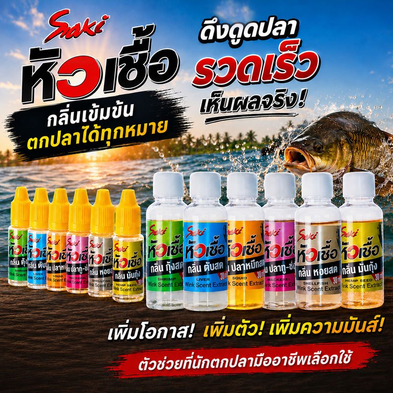 หัวเชื้อตกปลา กุ้ง หมึก WINK ใช้สำหรับผสมกับน้ำ หรือใช้หมักเหยื่อ ใช้ตกเหยื่อปลอม เหยื่อยาง เหยื่อสด