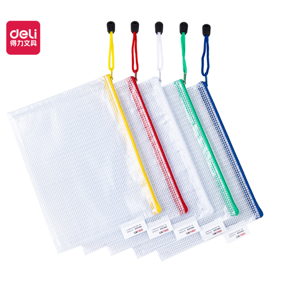 Deli Zip Bag ซองซิป ขนาด A5 No.63480 คละสี
