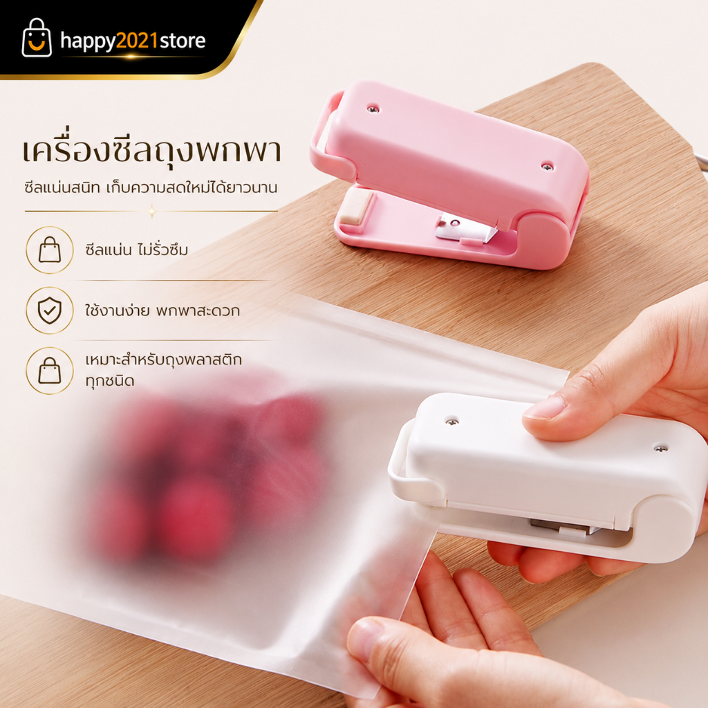 ที่ซีลถุง เครื่องปิดปากถุง ขนาดพกพา อุปกรณ์ซีลถุง อเนกประสงค์
