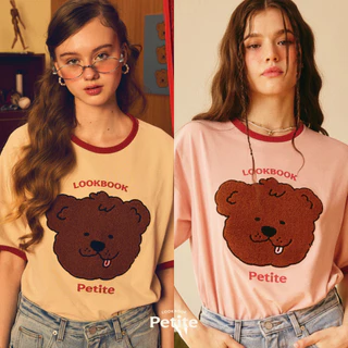 lookbookpetite little benny t-shirt (adult) เสื้อยืดผู้ใหญ่ สกรีนรูปน้องหมี benny สี beige,pink