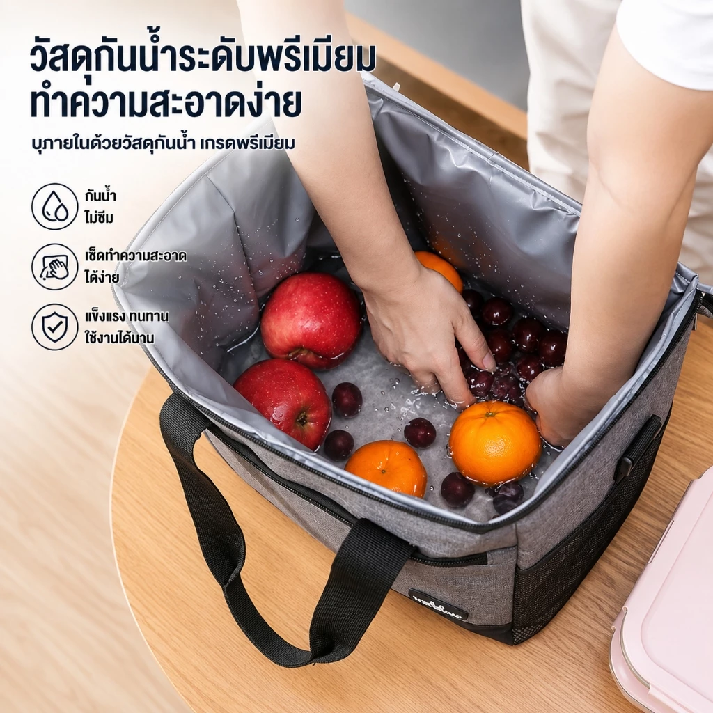 ถุงเก็บความร้อน กระเป๋าเก็บความเย็น 18L/30L สำหรับปิคนิค thumbnail 6