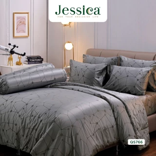 Jessica Jacquard Silk Shine 500 เส้นด้าย QS766 ชุดเครื่องนอน ผ้าปูที่นอน ผ้าห่มนวม ผ้าทอลายเรียบหรู สามารถป้องกันไรฝุ่น