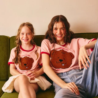 lookbookpetite little benny t-shirt (adult) เสื้อยืดผู้ใหญ่ สกรีนรูปน้องหมี benny สี beige,pink