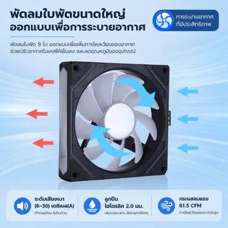 ARGB Prism 6PRO พัดลมเคส PC พัดลมคอม ประสิทธิภาพสูง พัดลมระบายความร้อน 5V PWM 120mm Computer fan