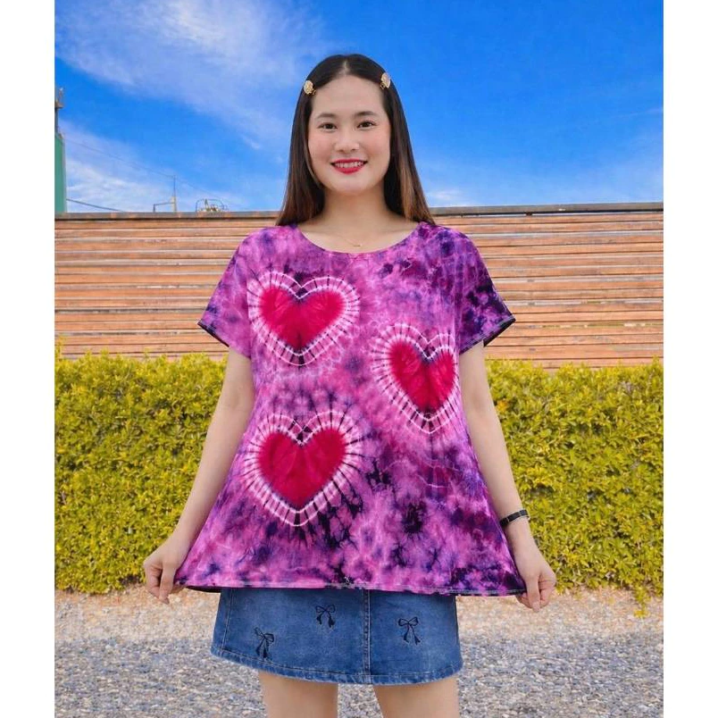 เสื้อมัดย้อมแขนปีก ผ้าแมมเบิร์ตสปัน อก 48 นิ้ว Lady Clothing thumbnail 8