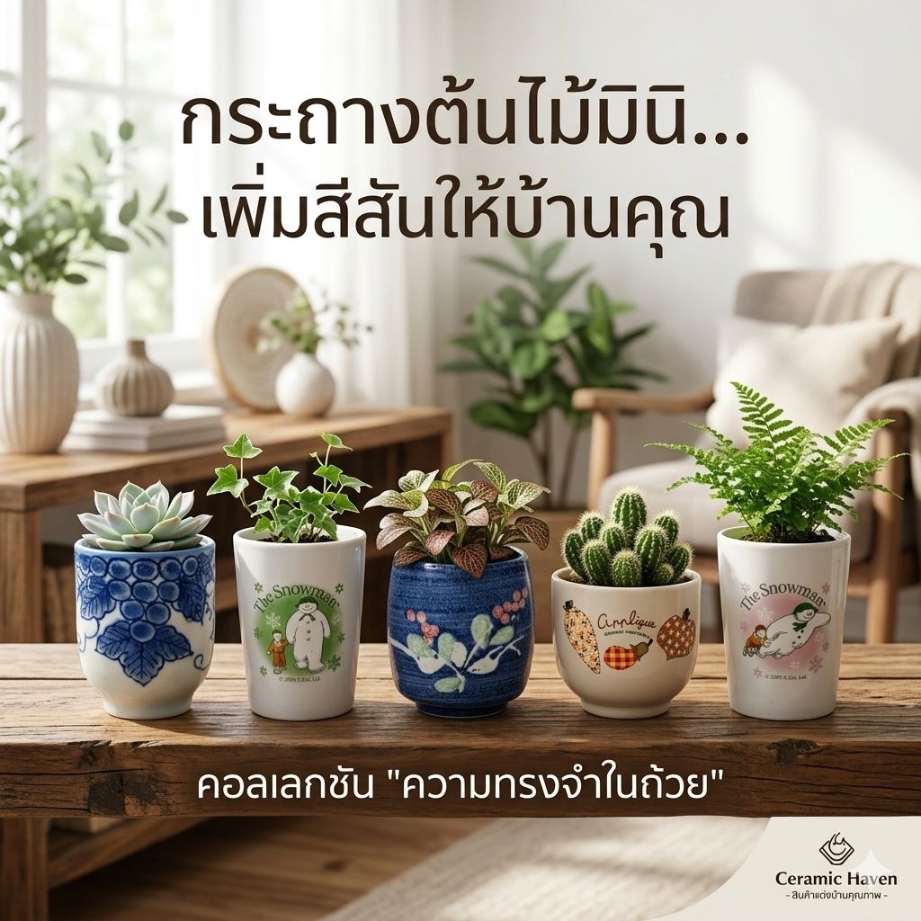 กระถางเซรามิกญี่ปุ่นมือสอง กระถางต้นไม้ กระถางบอนไซ stock S