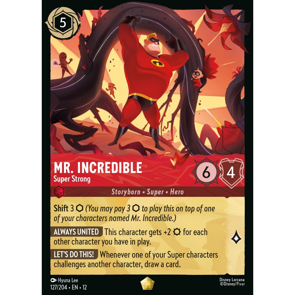 [แยกใบ พร้อมส่ง] 127/204 Mr. Incredible [LEGENDARY] Wilds Unknown 🌿 | Disney Lorcana TCG