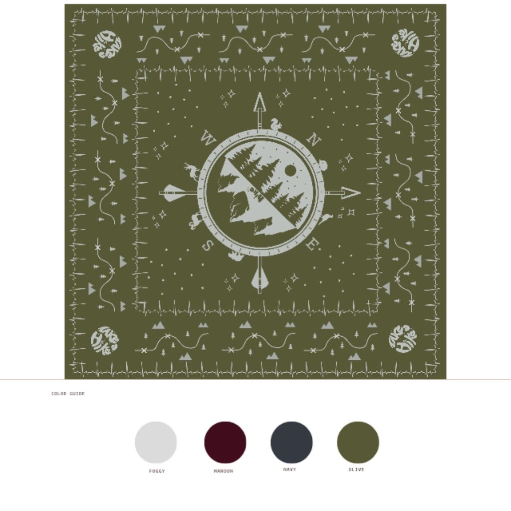 ผ้าโพกหัว วิ่ง เดินป่า ผ้าbandana สีเขียว olive