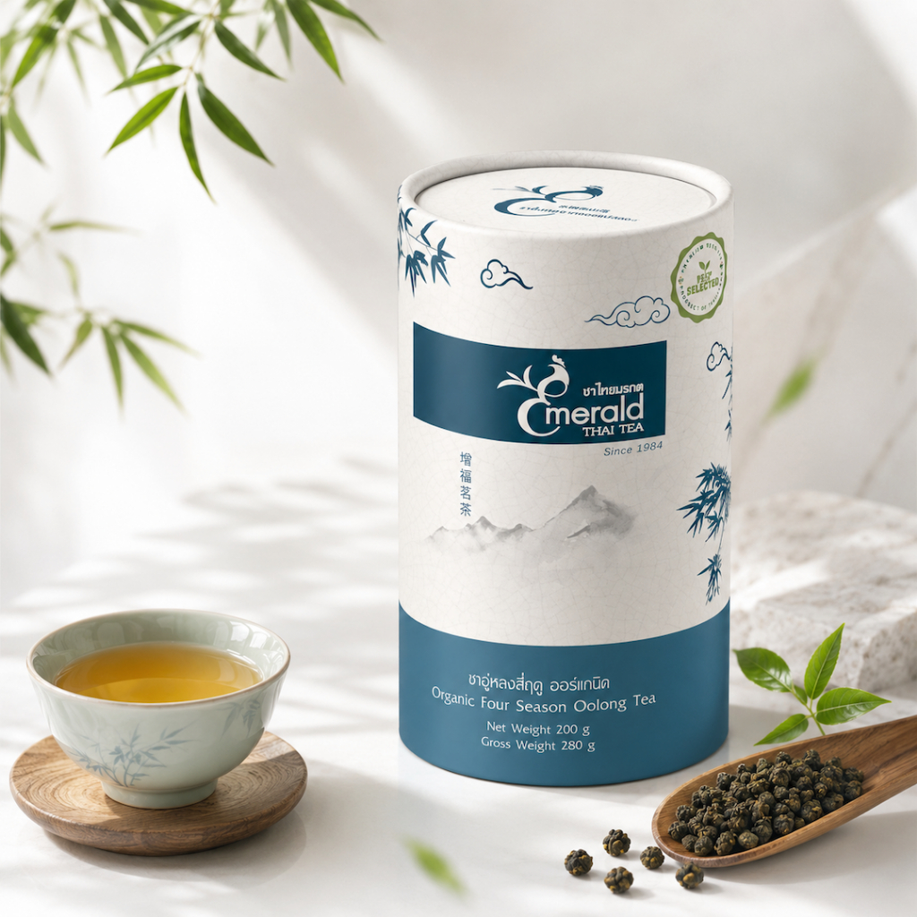 ชาอู่หลงสี่ฤดู ออร์แกนิก ดอยแม่สลอง 200g | 有机四季春乌龙茶| Emerald Thai Tea Since 1984